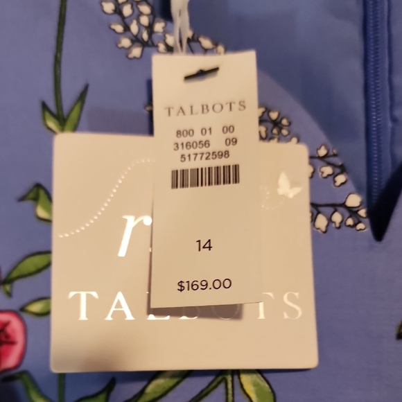 Talbots NWT Blue Floral Dress - Picture 2 of 9